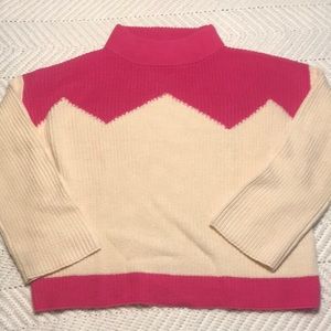 J Crew Pink & Cream Sweater
